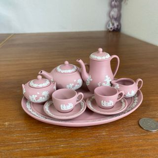 WEDGWOOD - ウェッジウッド ピンク　ジャスパー　ミニチュア　ティーセット　コーヒーセット