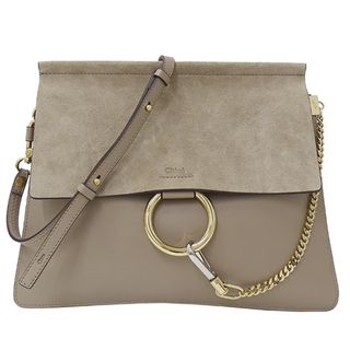 Chloe - クロエ Chloe バッグ レディース ブランド フェイ ショルダーバッグ レザー スエード トープ グレージュ チェーン ゴールド金具 大人 シンプル おしゃれ 上品 おでかけ 肩がけ 【中古】