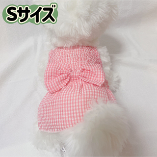 犬服猫服　ペット服　ペットウェア　ドッグウェア　ピンクリボンSサイズ(ペット服/アクセサリー)