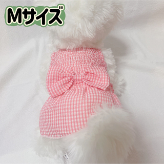 犬服猫服　ペット服　ペットウェア　ドッグウェア　ピンクリボンMサイズ(ペット服/アクセサリー)