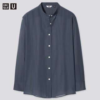 ユニクロ(UNIQLO)のUNIQLO U ユニクロユー シアーバンドカラーシャツ M(シャツ/ブラウス(長袖/七分))