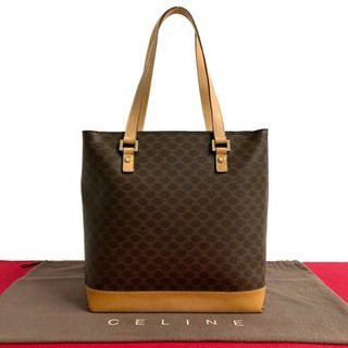 セリーヌ(celine)の極 美品 希少品 CELINE セリーヌ マカダム ブラゾン トリオンフ ロゴ レザー 本革 ハンドバッグ ミニ トートバッグ ブラウン 24238(トートバッグ)