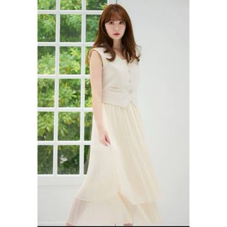 ハーリップトゥ(Her lip to)のMadison Pleated Dress Set - ecru(ロングワンピース/マキシワンピース)