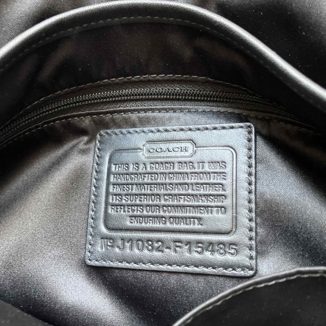 COACH(コーチ)のコーチソーホー革/布製ワンショルダーバッグF15485黒/チェック良品 レディースのバッグ(ショルダーバッグ)の商品写真