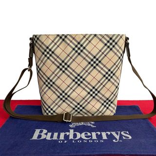 バーバリー(BURBERRY)の極 美品 BURBERRY バーバリー ノバチェック レザー 本革 キャンバス ミニ ショルダーバッグ クロスボディバッグ ベージュ ブラウン 26493(ショルダーバッグ)