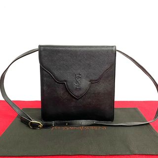 サンローラン(Saint Laurent)の極 美品 YVES SAINT LAURENT イヴサンローラン YSL ロゴ レザー 本革 ショルダーバッグ ポシェット サコッシュ ブラック 黒 79434(ショルダーバッグ)