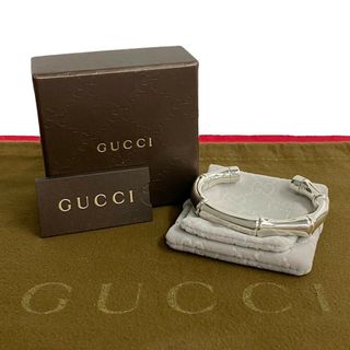 Gucci - 極 美品 箱 袋付 GUCCI グッチ バンブー モチーフ シルバー925 ブレスレット バングル シルバー レディース アクセサリー 29095