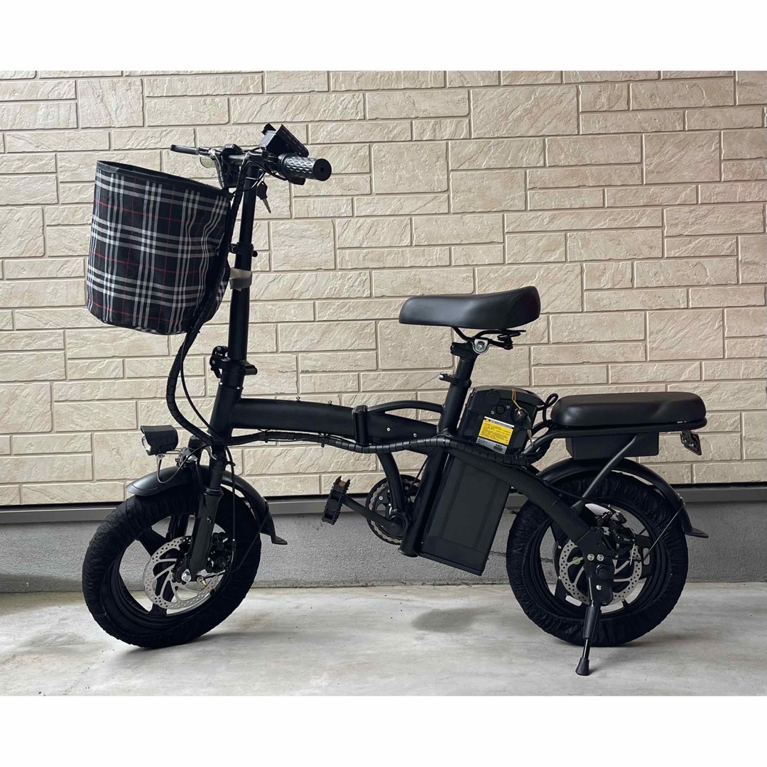 フル電動自転車　48V/10ah アクセル付　カゴ付　ひねちゃ　モペット 自動車/バイクの自動車(車体)の商品写真