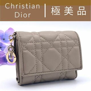 クリスチャンディオール(Christian Dior)の極美品　ディオール 三つ折り 財布 レディ カナージュ ロータスウォレット(財布)