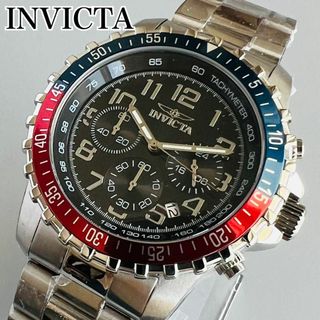 インビクタ(INVICTA)のインビクタ 腕時計 メンズ ブラック 新品 クォーツ クロノグラフ ペプシカラー(腕時計(アナログ))