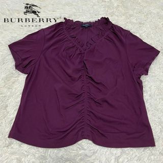 BURBERRY バーバリー　ロンドン　15号　大きめの　フリル　Tシャツ　紫(Tシャツ(半袖/袖なし))