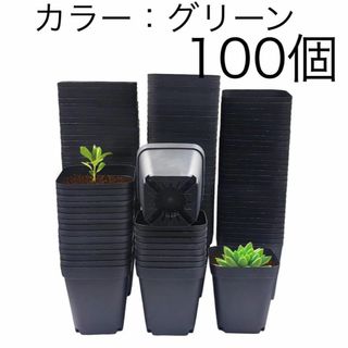 プランター　正方形 育児用ポット 100個 ディープ多肉植物 プラスチックポット(その他)