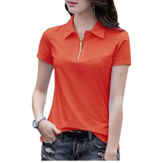 ポロシャツ 夏服 レディース 無地 ゴルフシャツ  polo tシャツ(Tシャツ(半袖/袖なし))