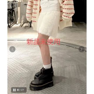 w closet - wcloset クローゼット アリー 起毛 フェザー ショート パンツ ホワイト