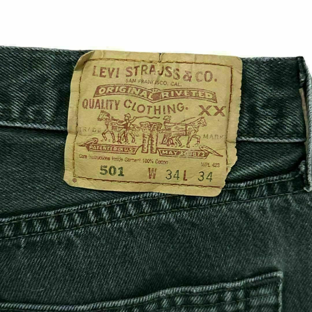 Levi's(リーバイス)の83Sリーバイス501 ブラックデニム ジーンズW34 ボタンフライメンズ古着 メンズのパンツ(デニム/ジーンズ)の商品写真