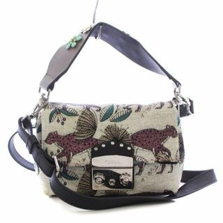 フルラ(Furla)のフルラ メトロポリス ジャガード ハンドバッグ ショルダー 2WAY 総柄 白(ショルダーバッグ)