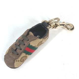 グッチ(Gucci)のグッチ GUCCI GG スニーカー 靴 バッグチャーム シェリーライン キーホルダー GGキャンバス/レザー ベージュ 未使用(キーホルダー)