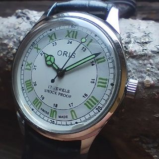 ●美品！●オリス■ORIS 手巻き機械式1980年代ヴィンテージメンズ腕時計アン