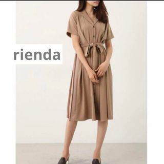 リエンダ(rienda)のrienda❤️バックプリーツシャツワンピース(ひざ丈ワンピース)