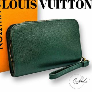 ルイヴィトン(LOUIS VUITTON)の【美品】ルイヴィトン　バイカル　セカンドバッグ クラッチ　タイガ グリーン(セカンドバッグ/クラッチバッグ)