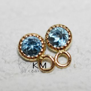 ЖK10YG 10金 天然ブルートパーズ0.235ct ピアスチャーム(ピアス)