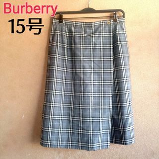 BURBERRY - バーバリー　15号大きいサイズ　ノバチェック　巻スカート風キュロット　グレー