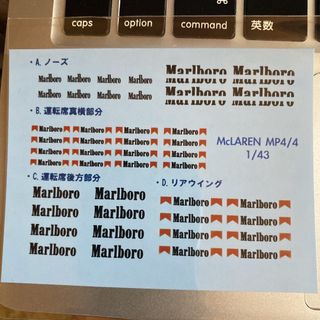 マクラーレン MP4/4用 1/43 Marlboroデカール デアゴスティーニ(ミニカー)