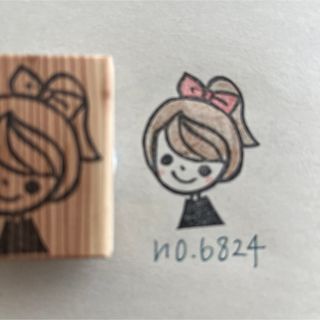 スタンプ　No. 6824女の子(はんこ)