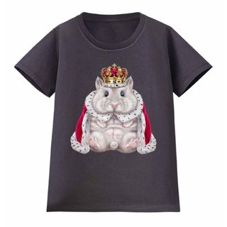 ジャンガリアン ハムスター 王様 キング 王子様 王冠 Tシャツ レディース(Tシャツ(半袖/袖なし))