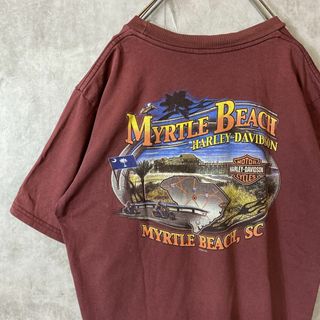 ハーレーダビッドソン(Harley Davidson)の【usa製、ワインレッド】ハーレーダビッドソン古着バックプリントTシャツ90s(Tシャツ/カットソー(半袖/袖なし))