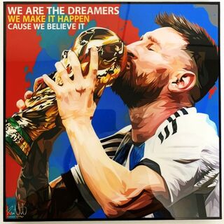 Lionel Messi ⑤ / リオネル メッシ / 大人気ポップアートパネル(スポーツ選手)