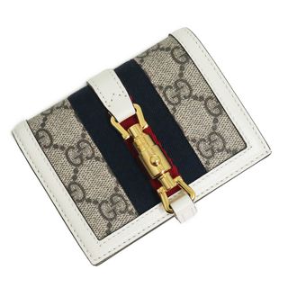 グッチ(Gucci)のグッチ ジャッキー 1961 二つ折り財布 GGスプリームキャンバス レザー ベージュ ホワイト 白 ゴールド金具 645536 箱付 GUCCI（新品・未使用品）(財布)