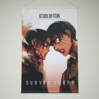 コウダンシャ(講談社)の進撃の巨人　タペストリー　巨人展　リヴァイ　エレン　兵長　ポスター(キャラクターグッズ)