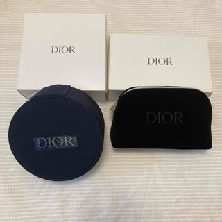 ディオール(Dior)の新品箱付きDior ノベルティ ポーチ 2個 ベロア　丸型ミラー付きポーチ(ポーチ)