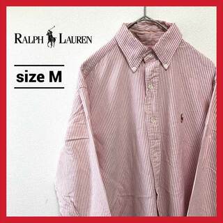 ラルフローレン(Ralph Lauren)の90s 古着 ラルフローレン BDシャツ ストライプ 刺繍ロゴ ゆるダボ M(シャツ)