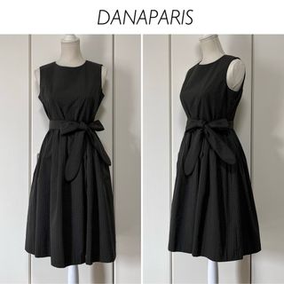 【美品】DANAPARIS シアサッカー素材 フレアワンピース(ひざ丈ワンピース)