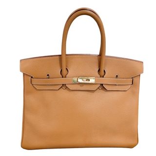 Hermes - 　エルメス HERMES バーキン35 □F刻 ナチュラルサブレ アルデンヌ レディース ハンドバッグ