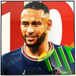 Neymar ネイマール ➂ / 大人気ポップアートパネル 壁掛けインテリア(絵画/タペストリー)