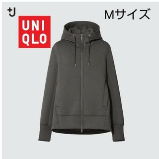 ユニクロ(UNIQLO)の+j ユニクロ ドライスウェット パーカー　長袖　スウェット グレー(パーカー)