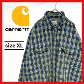 carhartt - 90s 古着 カーハート 長袖シャツ チェックシャツ オーバーサイズ XL 