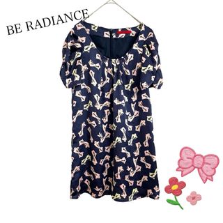 ビーラディエンス(BE RADIANCE)のBE RADIANCE  フェミニン  リボン  総柄  ミニワンピース(ミニワンピース)