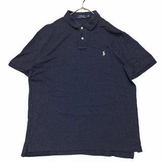 ポロラルフローレン(POLO RALPH LAUREN)のポロラルフローレン 半袖ポロシャツ 無地ネイビー ポニー刺繍 US古着bg3(ポロシャツ)