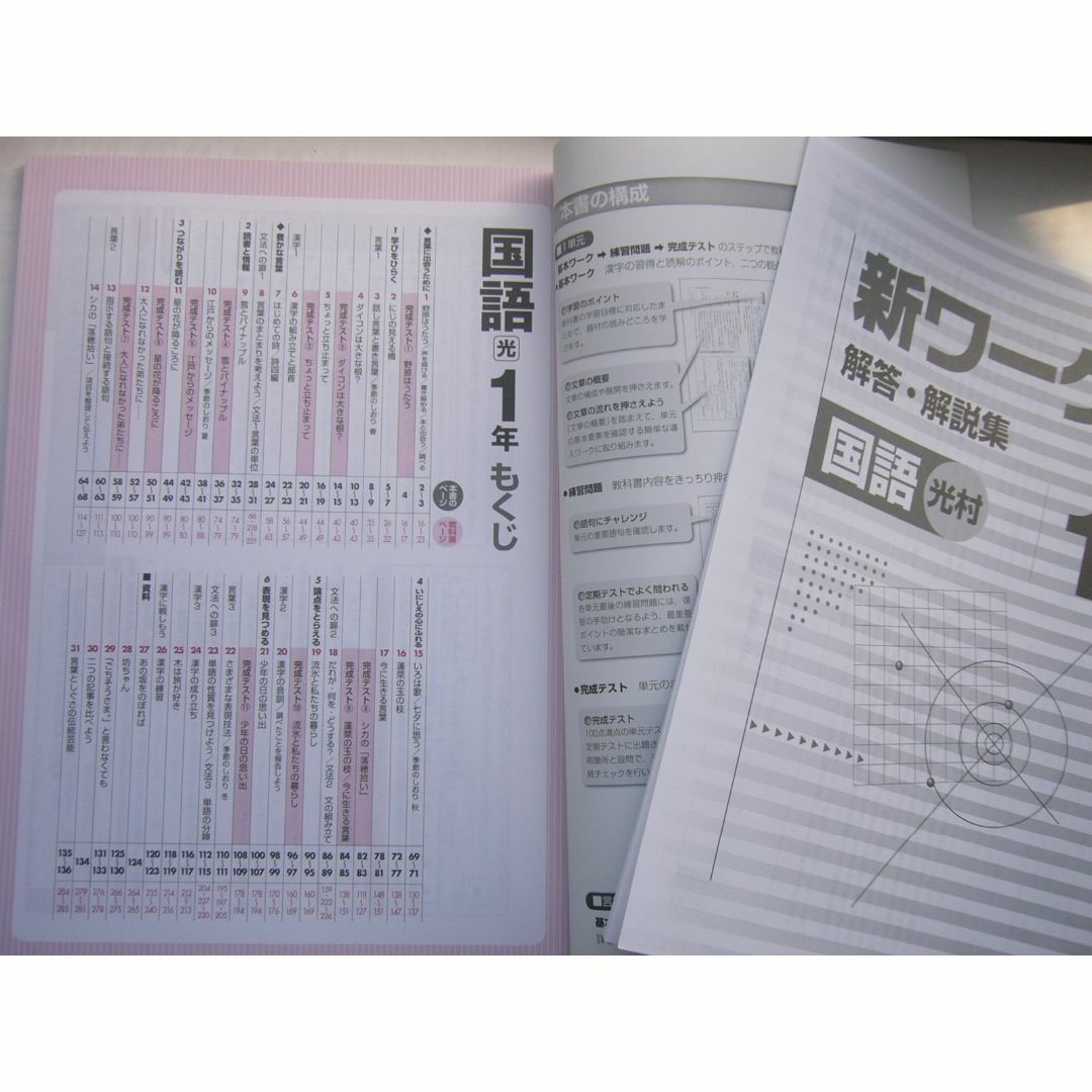 新ワーク国語(光村)1年 」 /見本(解答書き込み)「解答 新ワーク国語(光村)1年 」 /見本(解答書き込み)「解答