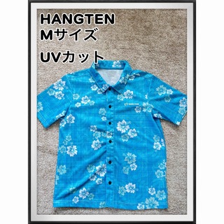 HANGTEN アロハ　シャツ　アロハシャツ　半袖　UV　ブルー　花柄　サーフ(Tシャツ/カットソー(半袖/袖なし))