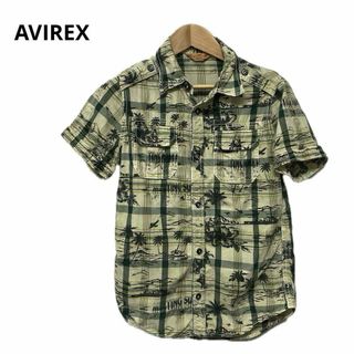 アヴィレックス(AVIREX)の美品 AVIREX アヴィレックス シャツ 半袖 おしゃれ 麻(シャツ/ブラウス(半袖/袖なし))