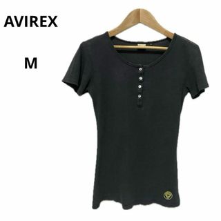 アヴィレックス(AVIREX)の訳あり AVIREX アヴィレックス ストレッチ Tシャツ 半袖 ブラック M(Tシャツ(半袖/袖なし))