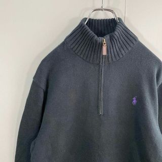 ラルフローレン(Ralph Lauren)の【ハーフジップニット、ワンポイント刺繍ロゴ】ラルフローレン古着ニットスウェット(スウェット)