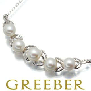 ミキモト(MIKIMOTO)のミキモト ネックレス パール アコヤ真珠 5.5-6.0mm リーフ 5P シルバー (ネックレス)