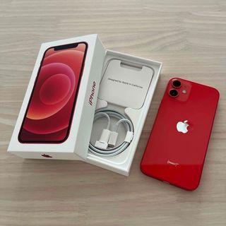 アイフォーン(iPhone)の超美品 iPhone12 mini 64GB レッドSIMフリー オマケ付き(スマートフォン本体)