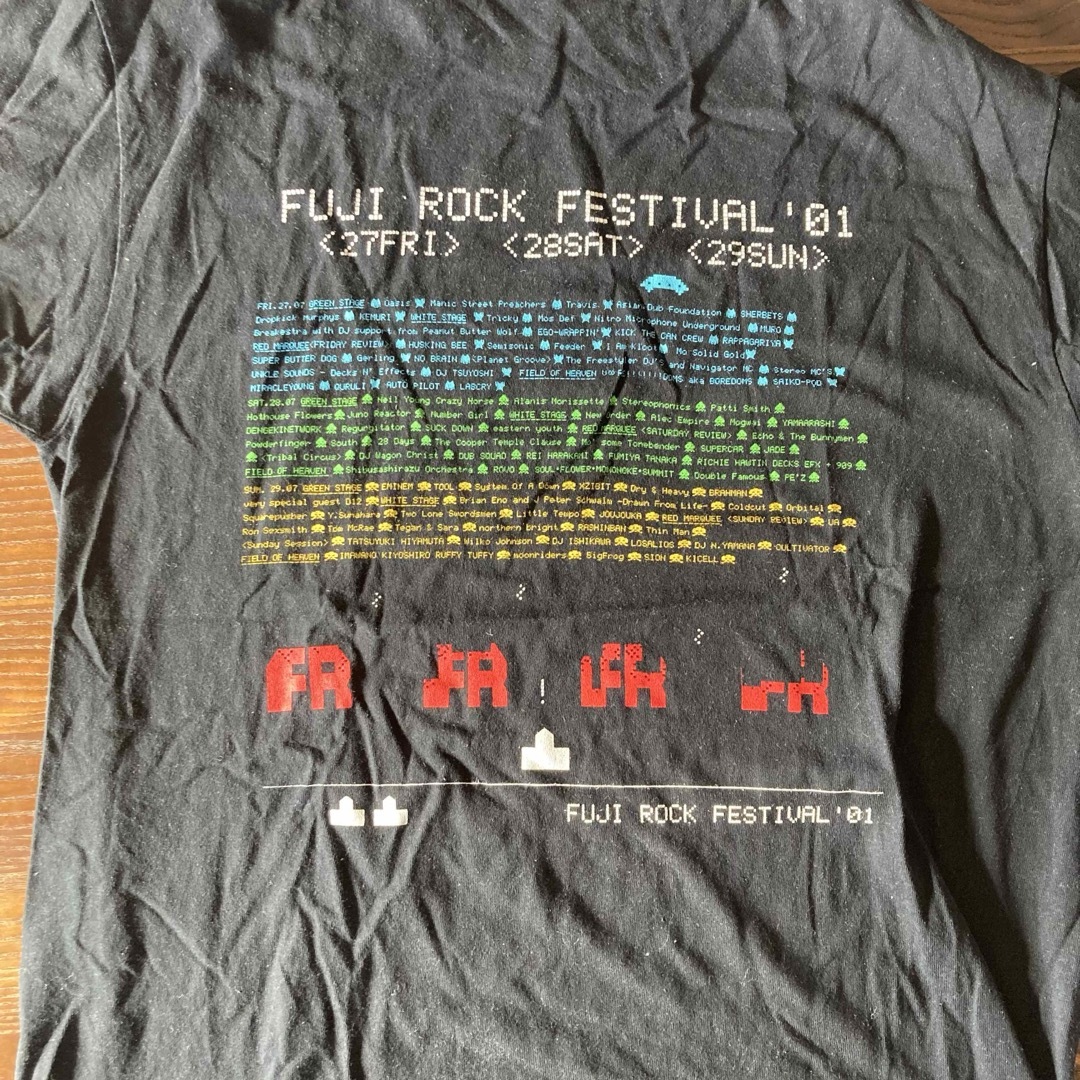 FUJI ROCK フジロック  2001 Tシャツ　黒　ブラック　L メンズのトップス(Tシャツ/カットソー(半袖/袖なし))の商品写真
